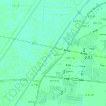 Topografische Karte 刚村, Höhe, Relief