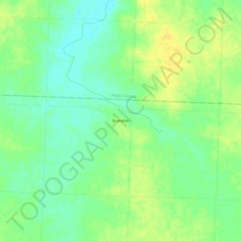 Topografische Karte Brandon, Höhe, Relief