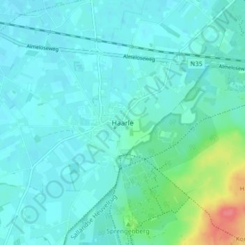 Topografische Karte Haarle, Höhe, Relief