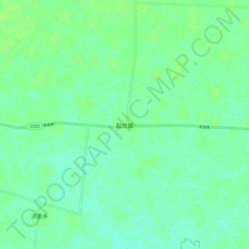 Topografische Karte 起台镇, Höhe, Relief
