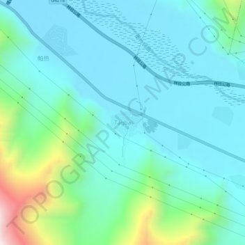 Topografische Karte 塔巴, Höhe, Relief