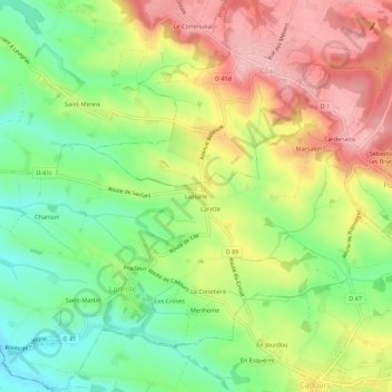 Topografische Karte Lassalle, Höhe, Relief