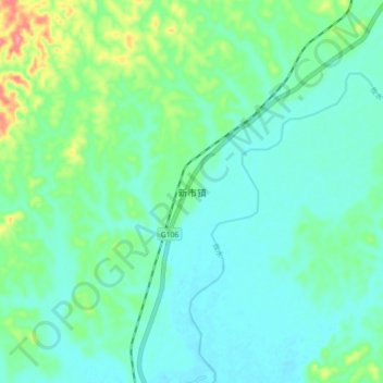 Topografische Karte 新市镇, Höhe, Relief