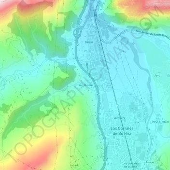 Topografische Karte San Mateo, Höhe, Relief