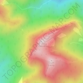 Topografische Karte The Viking, Höhe, Relief