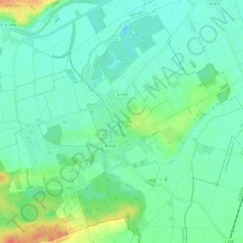 Topografische Karte Rißtissen, Höhe, Relief