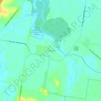 Topografische Karte Eddington, Höhe, Relief
