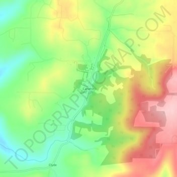 Topografische Karte Canehill, Höhe, Relief