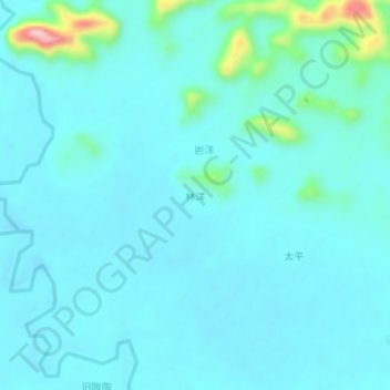 Topografische Karte 林洋, Höhe, Relief