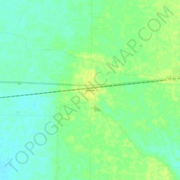 Topografische Karte Idaville, Höhe, Relief