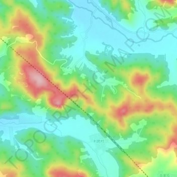 Topografische Karte 阿城区, Höhe, Relief