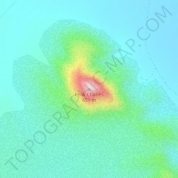 Topografische Karte Peak Charles, Höhe, Relief