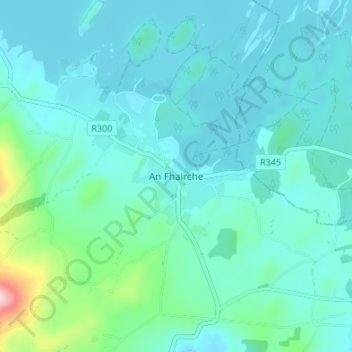 Topografische Karte Clonbur, Höhe, Relief