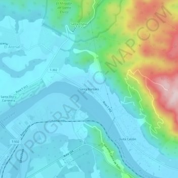 Topografische Karte Santa Bárbara, Höhe, Relief