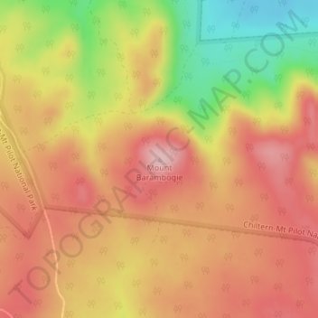 Topografische Karte Mount Barambogie, Höhe, Relief