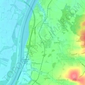 Topografische Karte Stocket, Höhe, Relief