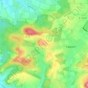Topografische Karte Beerhalden, Höhe, Relief
