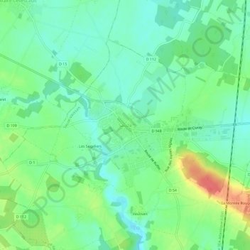 Topografische Karte Sauzé, Höhe, Relief