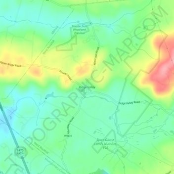 Topografische Karte Ridge Valley, Höhe, Relief