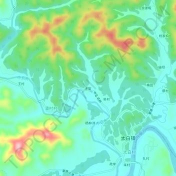 Topografische Karte 王安, Höhe, Relief