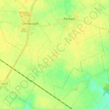 Topografische Karte Berseaucourt, Höhe, Relief