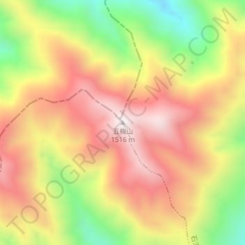 Topografische Karte 五梅山, Höhe, Relief