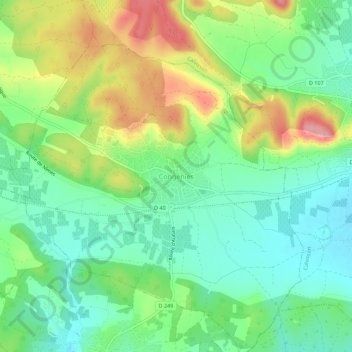 Topografische Karte Congénies, Höhe, Relief