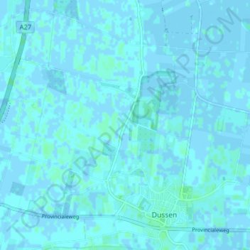 Topografische Karte Korn, Höhe, Relief