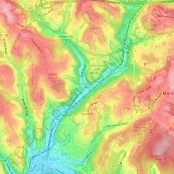 Topografische Karte Linhart, Höhe, Relief