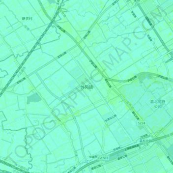 Topografische Karte 外冈镇, Höhe, Relief