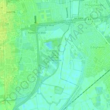 Topografische Karte Monte Scherbelino, Höhe, Relief