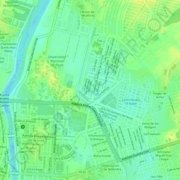 Topografische Karte BR, Höhe, Relief