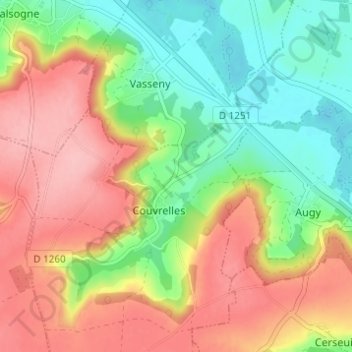 Topografische Karte La Garenne, Höhe, Relief