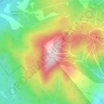 Topografische Karte Gore Mountain, Höhe, Relief