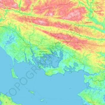 Topografische Karte Vannes, Höhe, Relief