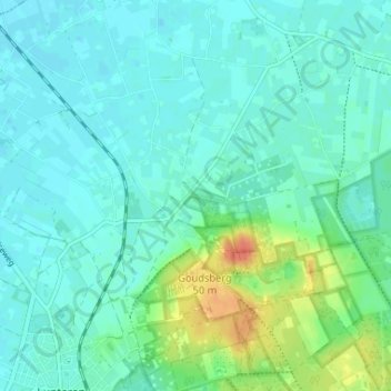 Topografische Karte Meulunteren, Höhe, Relief