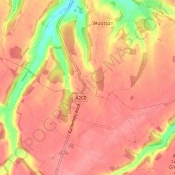 Topografische Karte Selsted, Höhe, Relief