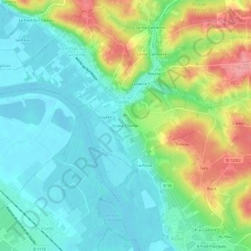 Topografische Karte Grand Chemin, Höhe, Relief