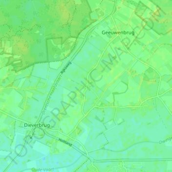 Topografische Karte Leggeloo, Höhe, Relief