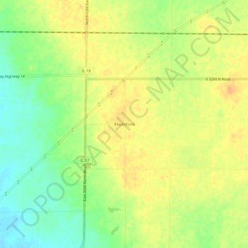 Topografische Karte Blackstone, Höhe, Relief