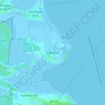 Topografische Karte Dändorf, Höhe, Relief