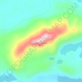 Topografische Karte Tunk Mountain, Höhe, Relief