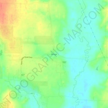 Topografische Karte Altoga, Höhe, Relief