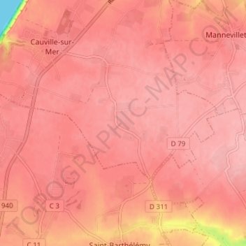 Topografische Karte Marfauville, Höhe, Relief