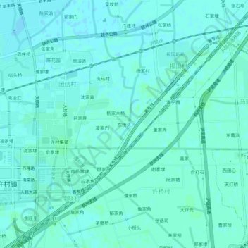 Topografische Karte 东桥头, Höhe, Relief