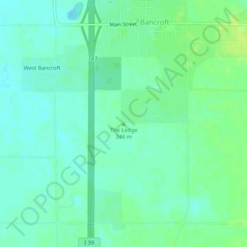 Topografische Karte The Ledge, Höhe, Relief