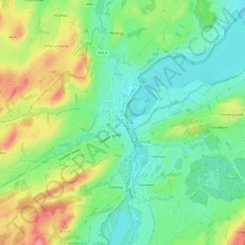 Topografische Karte Lechbruck am See, Höhe, Relief
