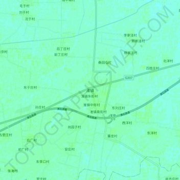 Topografische Karte 淮镇, Höhe, Relief