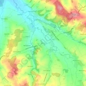 Topografische Karte Mairing, Höhe, Relief