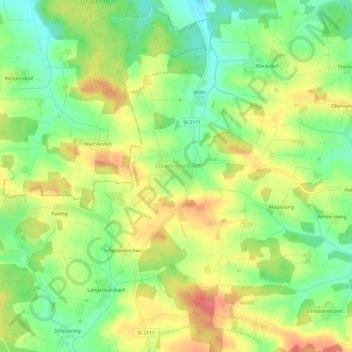 Topografische Karte Obertrennbach, Höhe, Relief